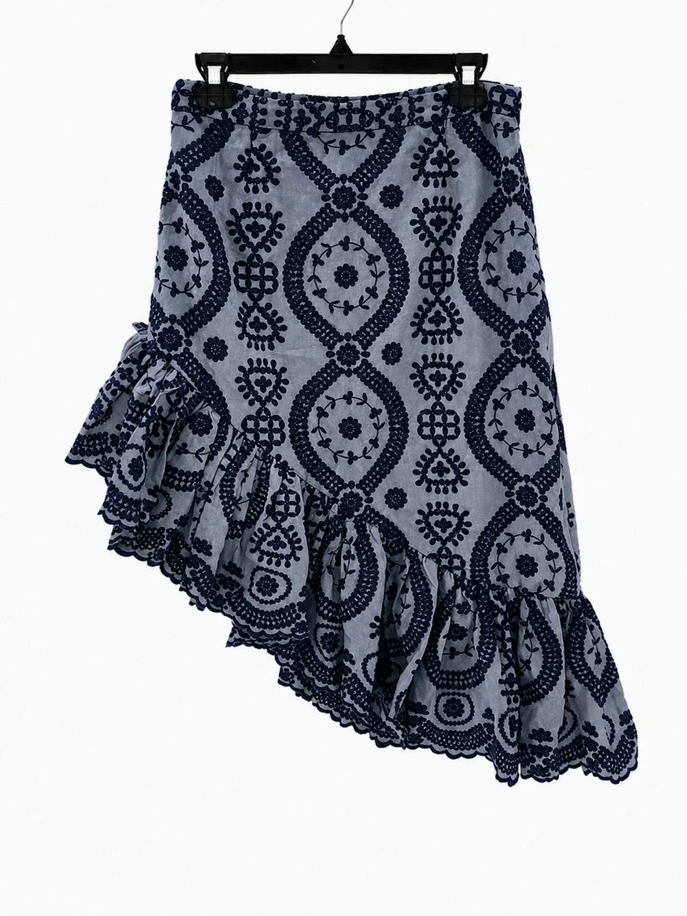 Love Shack Fancy Alana Eyelet Asymmetric Midi Skirt - Picture 2 of 4
